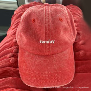 Wholesale Red Washed Cotton Dad Hat